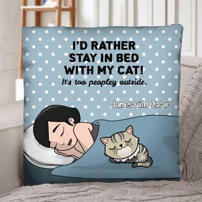 At home with my cat - Personalised Pillow