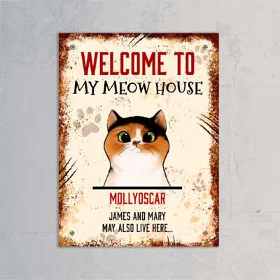 Meow house - Personalised Door Sign - Featured Image