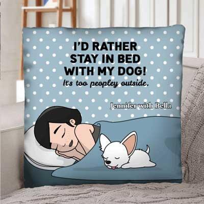 At home with my dog - Personalised pillow