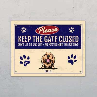 Don't let the dogs out! - Personalised Door Sign - Featured Image