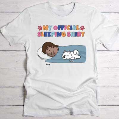 My official sleeping shirt - Personalised T-Shirt - Featured Image