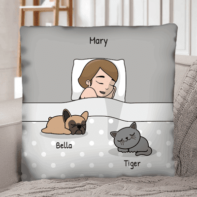 Cuddle time with pets Single - Personalised Pillow - Featured Image