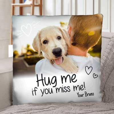 Hug me if you miss me - Personalised pillow