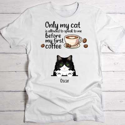 Coffee and Cats - Personalised T-Shirt - Featured Image