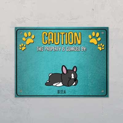 Guarded by dogs - Personalised garden sign