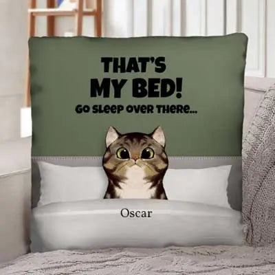 Our bed (cats) - Personalised Pillow