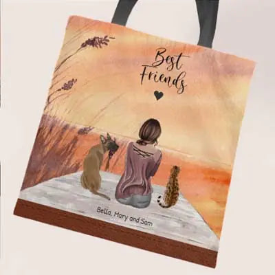 Together with my pet - Personalised tote bag