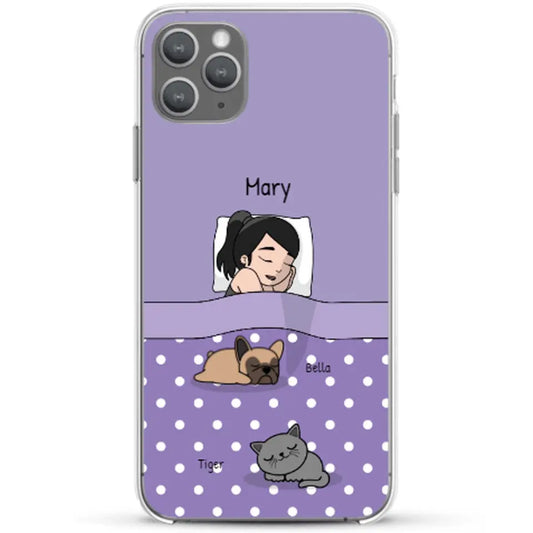 Cuddle time with pets Single - Personalised Phone Case