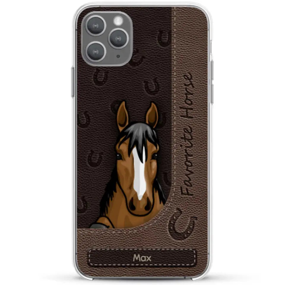 Peeking horses leather Look - Personalised Phone Case