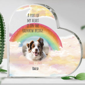 Your photo with rainbow - Personalised Glass Heart - Featured Image