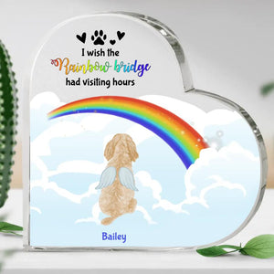 Rainbow bridge dog - Personalised Glass Heart - Featured Image