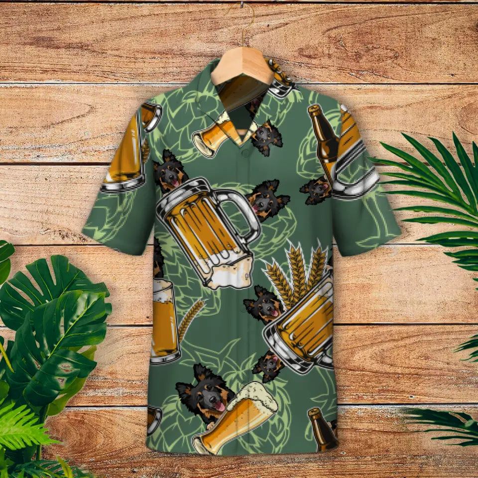 Beer with dogs - Personalised hawaiian shirt