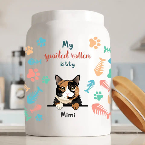 Spoiled kitty - Personalised treat jar - Featured Image