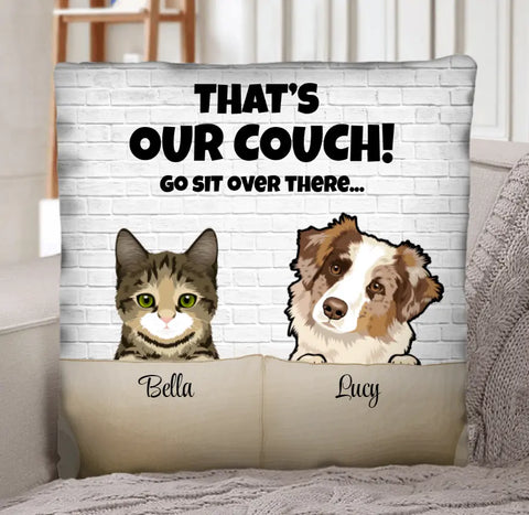 Our couch (dogs & cats) - Personalised Pillow - Featured Image