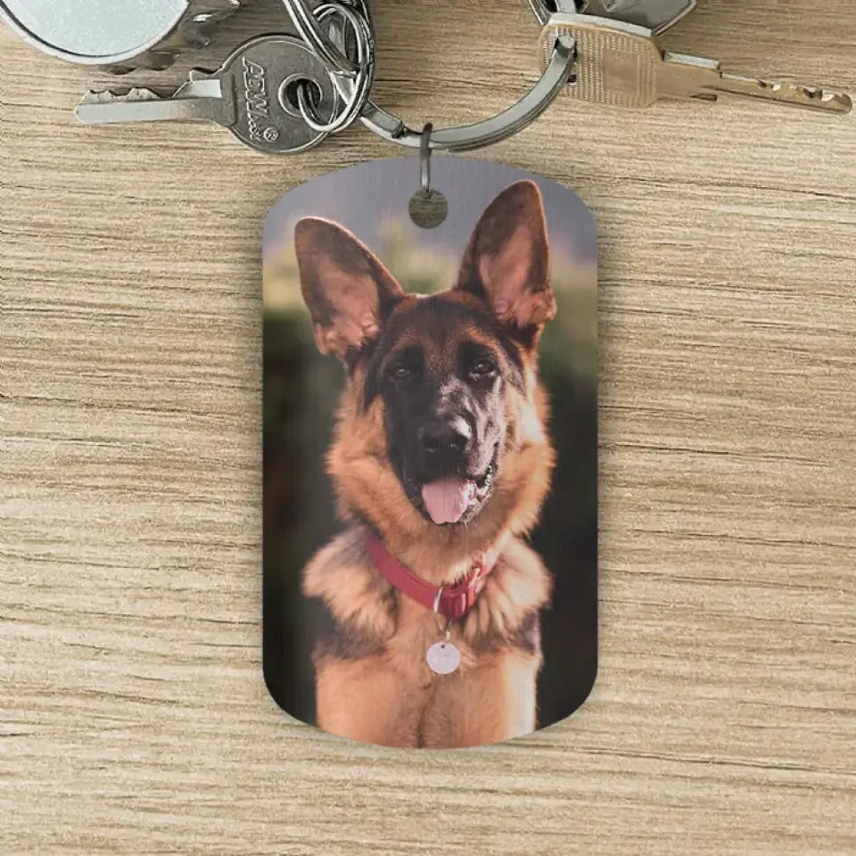 Forever in my heart - Personalised Dog Tag Keychain