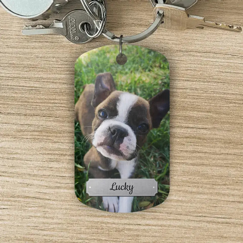 Double Photo - Personalised Dog Tag Keychain