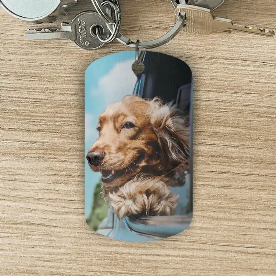 Don't cry - Personalised dog tag keychain