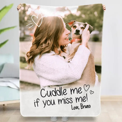 Cuddle me if you miss me - Personalised Blanket - Featured Image