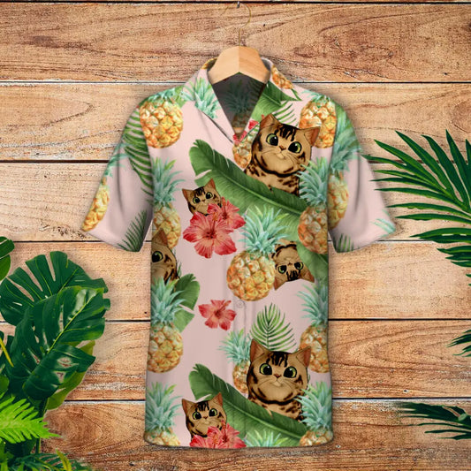 Tropical curious cats - Personalised hawaiian shirt