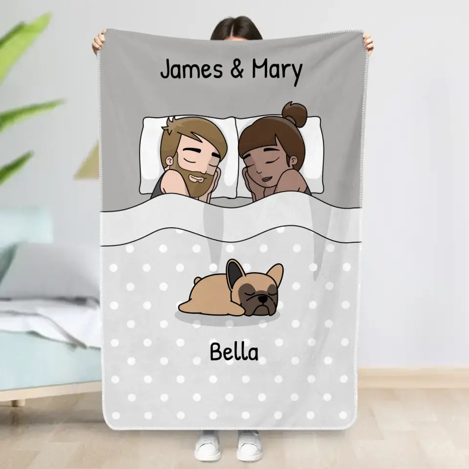 Cuddle time with pets - Personalised blanket