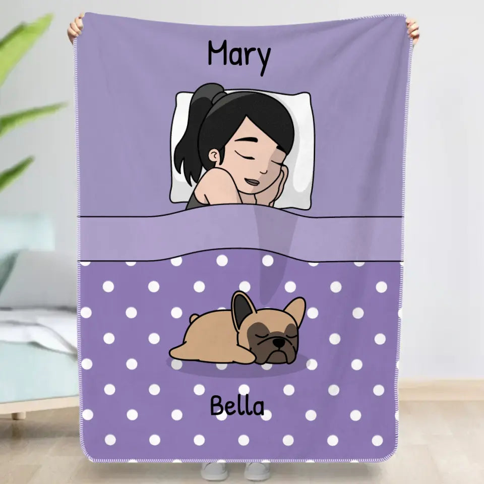 Cuddle time with pets Single - Personalised blanket