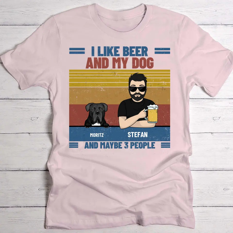 I like beer & my pets - Personalised t-shirt