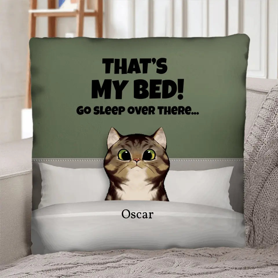 Our bed (cats) - Personalised Pillow