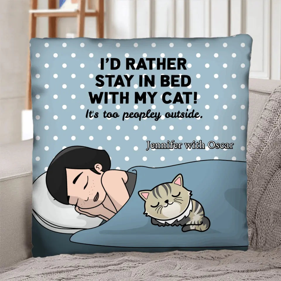 At home with my cat - Personalised pillow