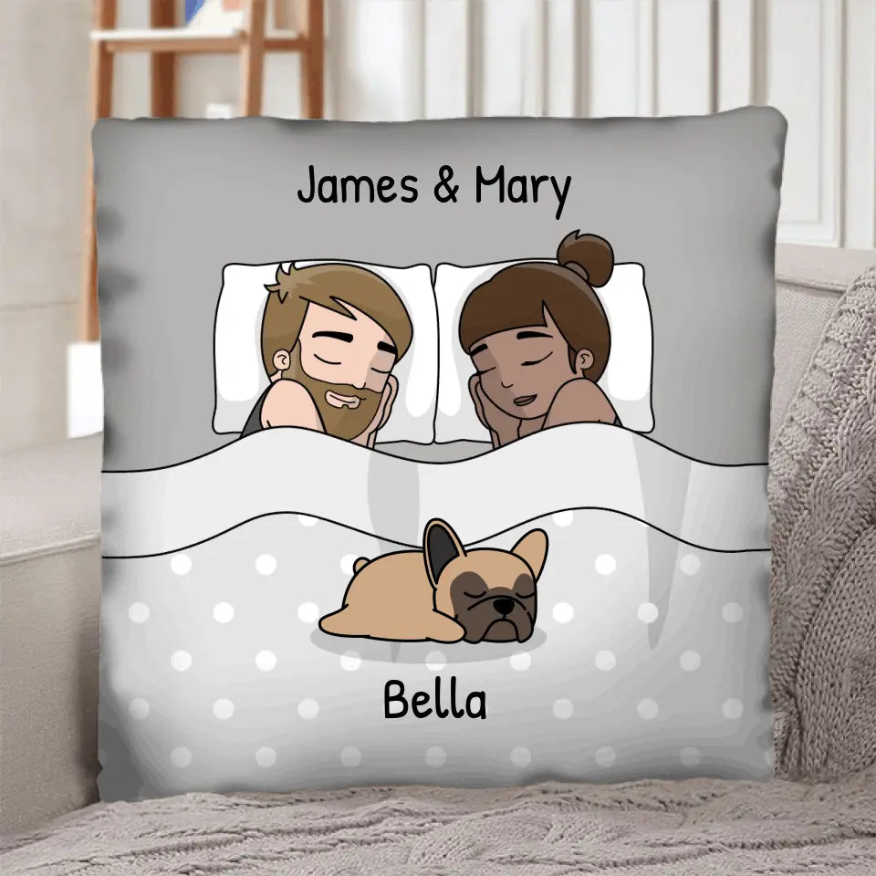 Cuddle time with pets - Personalised pillow