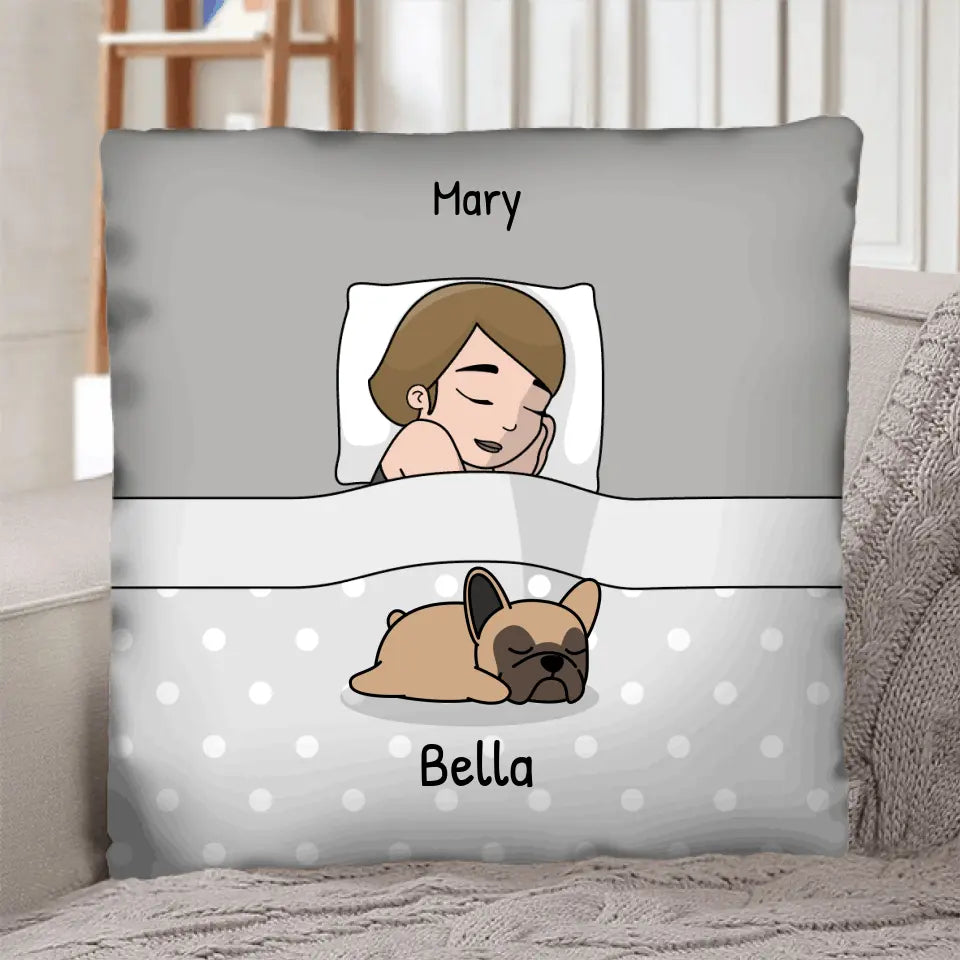 Cuddle time with pets Single - Personalised pillow