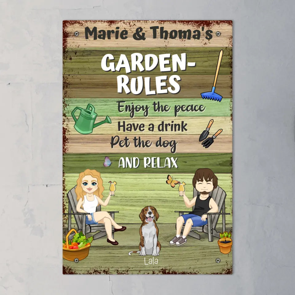 Garden rules (couple) - Personalised Garden Sign