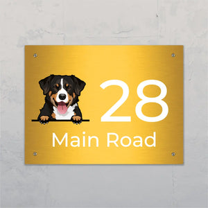 Peeking pets and house number - Personalised Door Sign - Featured Image