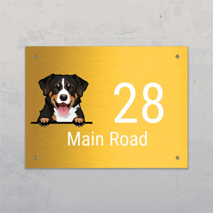 Peeking dogs and house number - Personalised Door Sign - Featured Image