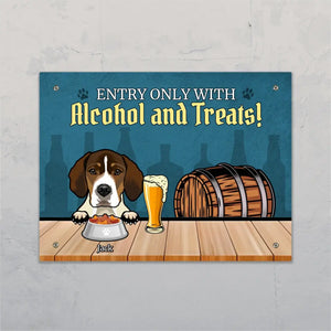 Entry only with alcohol & treats! - Personalised Door Sign - Featured Image