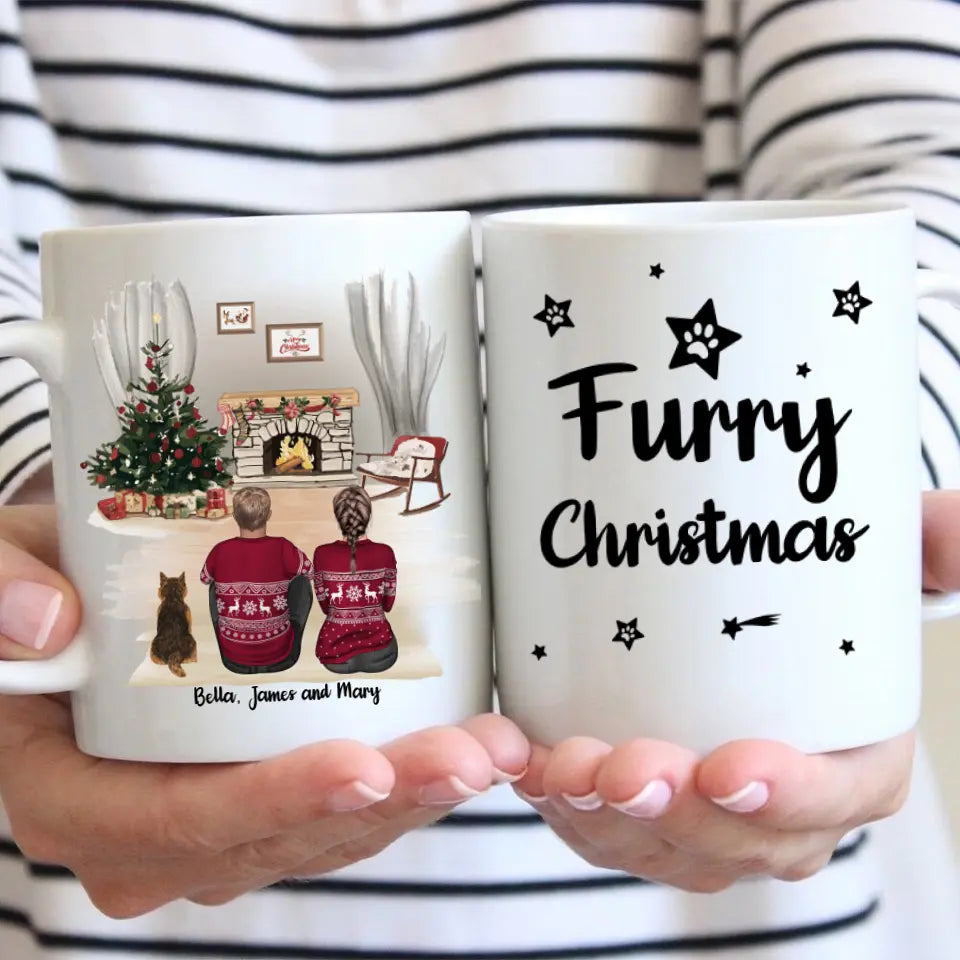 Couple by the fireplace - Personalised Mug