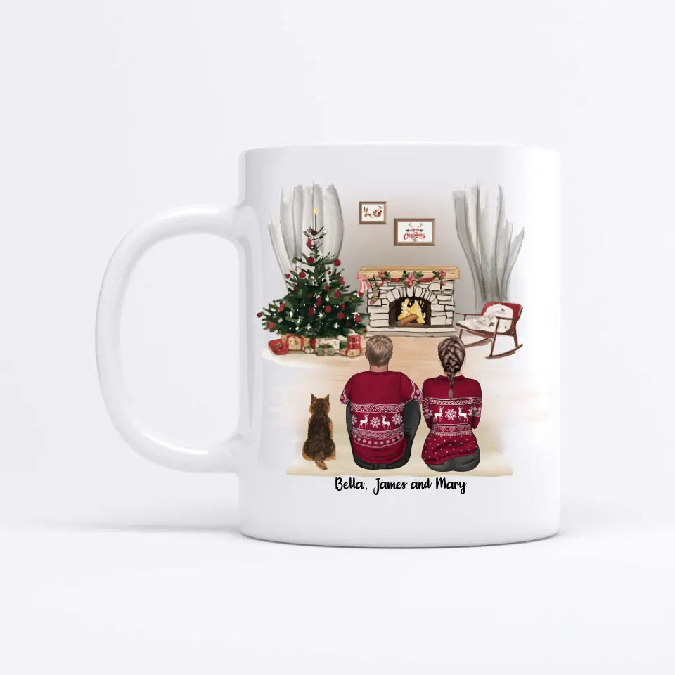 Couple by the fireplace - Personalised Mug