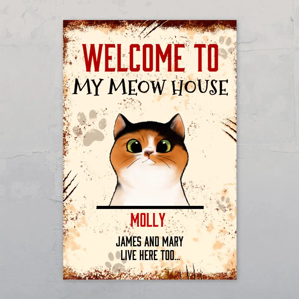 Meow house - Personalised door sign