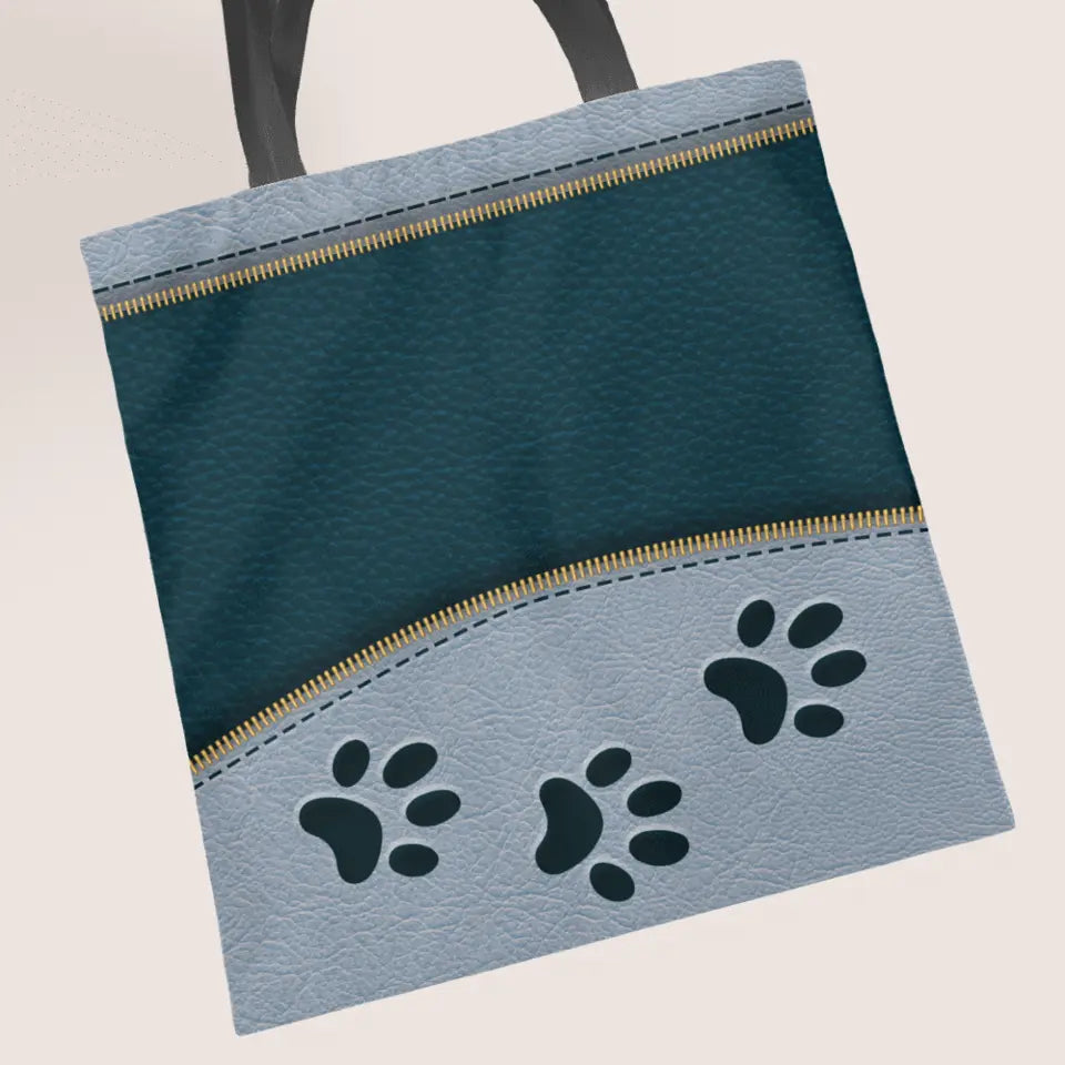 Never walk alone leather look dogs - Personalised tote bag