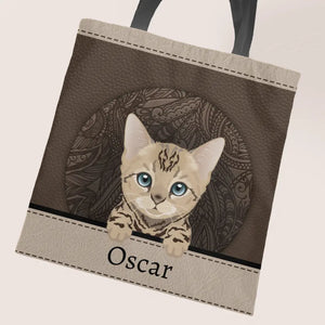 Leather look with cats - Personalised Tote Bag - Featured Image