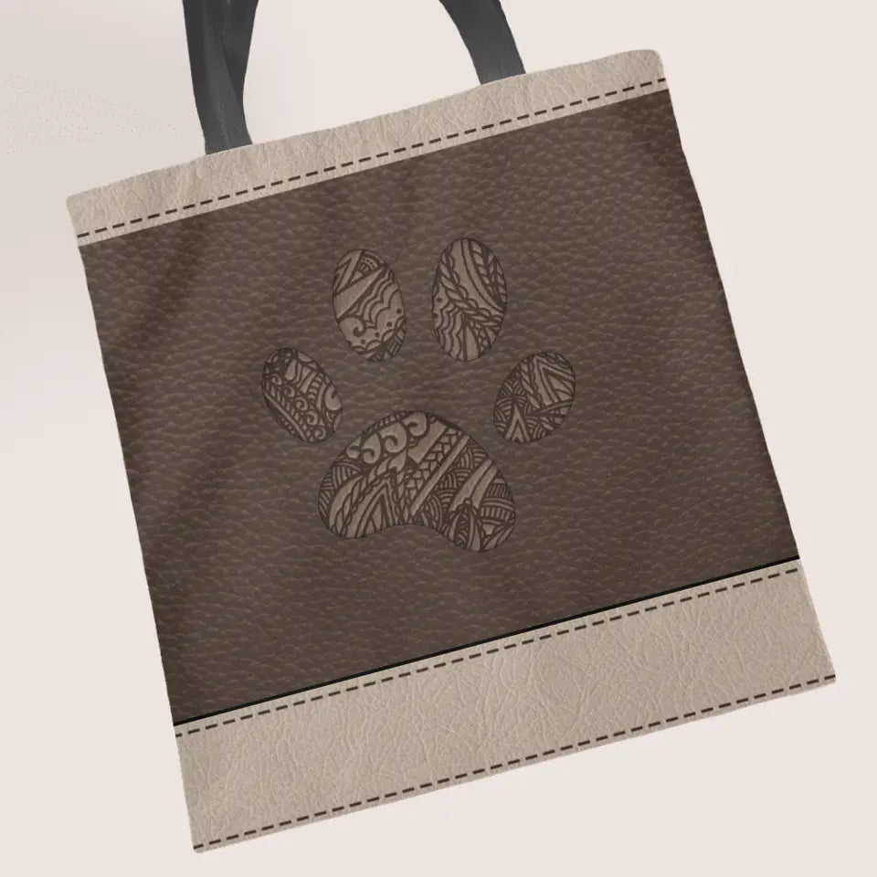 Leather look with cats - Personalised tote bag