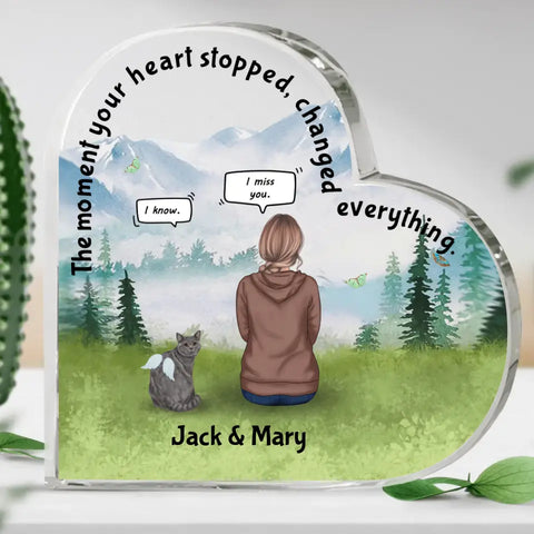 The moment with cats - Personalised Glass Heart - Featured Image