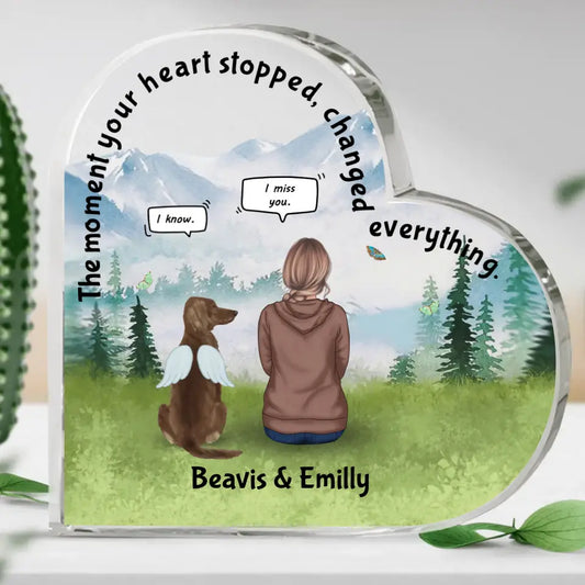 The moment with dogs - Personalised glass heart