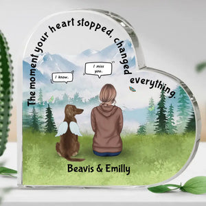 The moment with dogs - Personalised Glass Heart - Featured Image