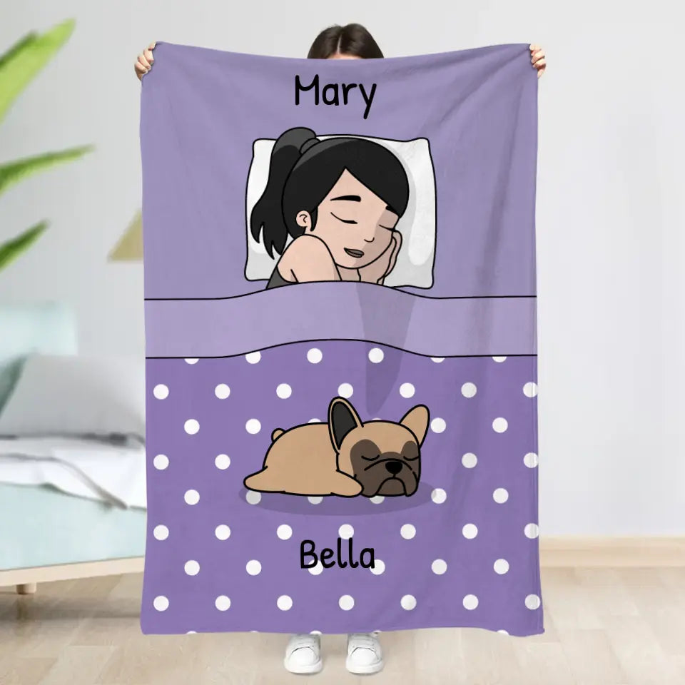 Cuddle time with pets Single - Personalised blanket