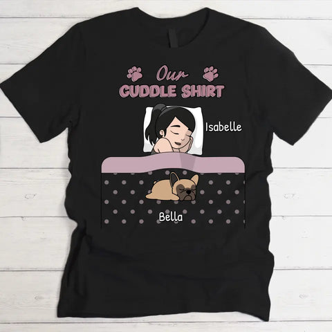 Cuddle time with pets Single - Personalised T-Shirt - Featured Image