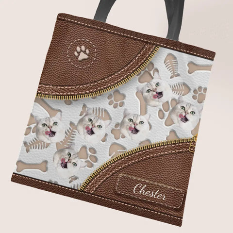 Leather look pet heads - Personalised Tote Bag - Featured Image