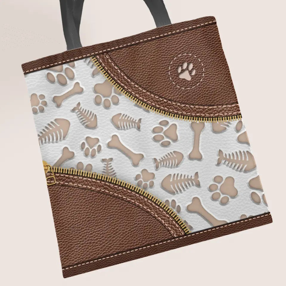 Leather look pet heads - Personalised Tote Bag