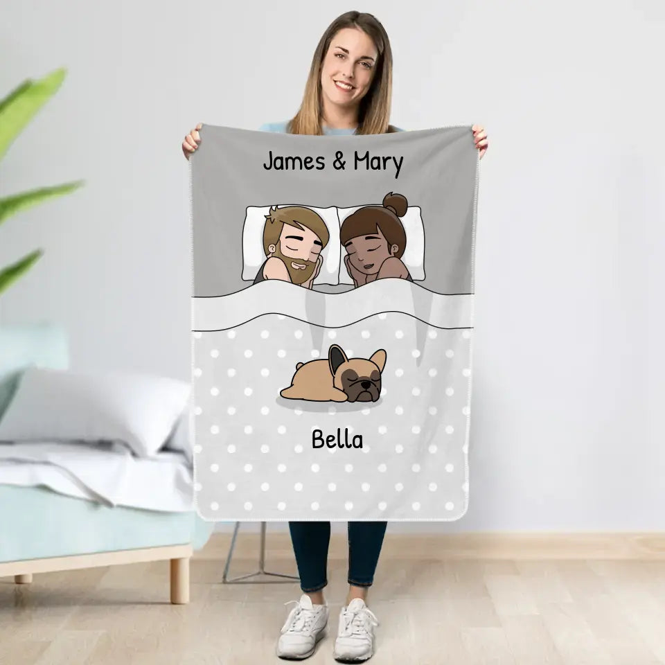 Cuddle time with pets - Personalised Blanket