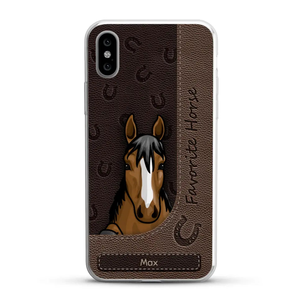 Peeking horses leather Look - Personalised Phone Case