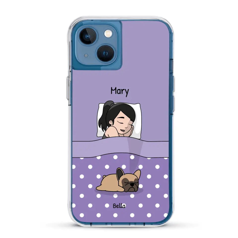 Cuddle time with pets Single - Personalised phone case